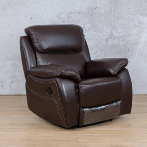 Experience unparalleled relaxation with the Lexington 1 Seater Leather Recliner Chair, featuring an ergonomic design, adjustable backrest, and footrest. Perfect for lounging.