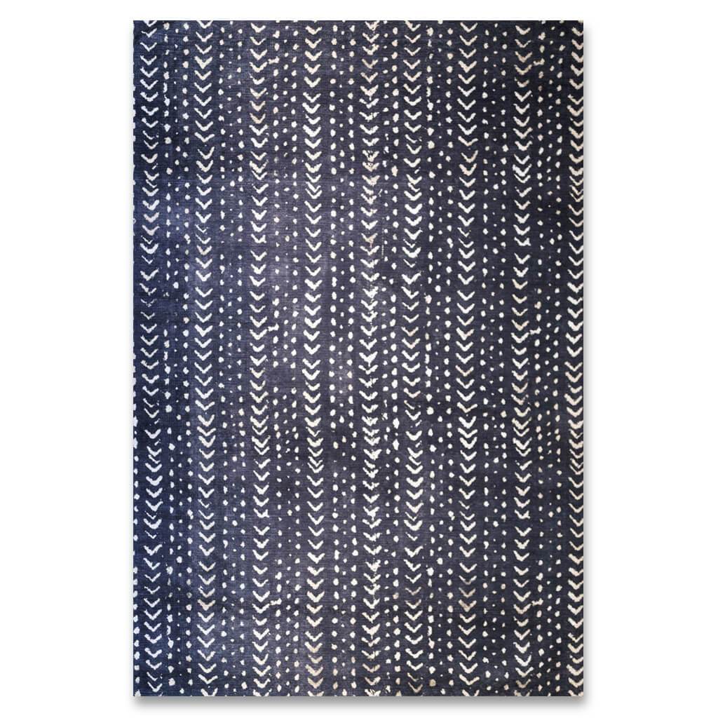 Midnight Mud Cloth Rug Carpets Leather Gallery 