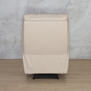 A zoomed-in view of the backrest in Imperial Beige, focusing on the supportive padding and ergonomic design.