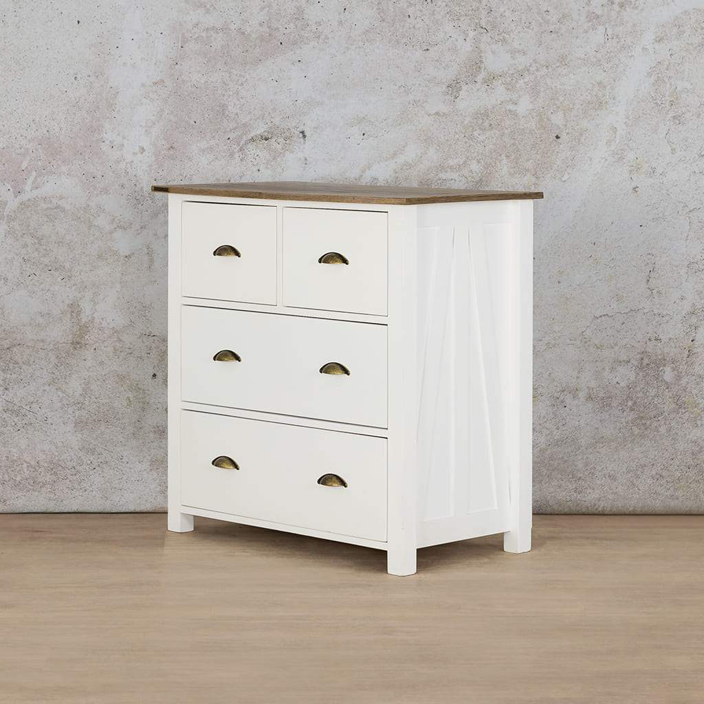 Diagonal view of The Louvre Chest of Drawers, presenting its modern aesthetic and versatile appeal.